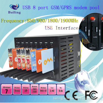 8 Port Multi-Socket GSM Modem Pool with Q2406b Module